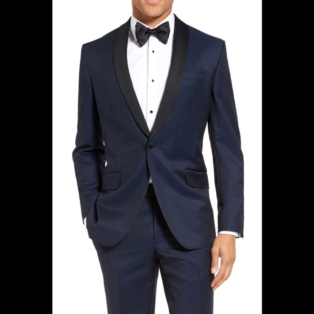 Ted Baker London Josh Trim Fit Navy Shawl Lapel Tuxedo